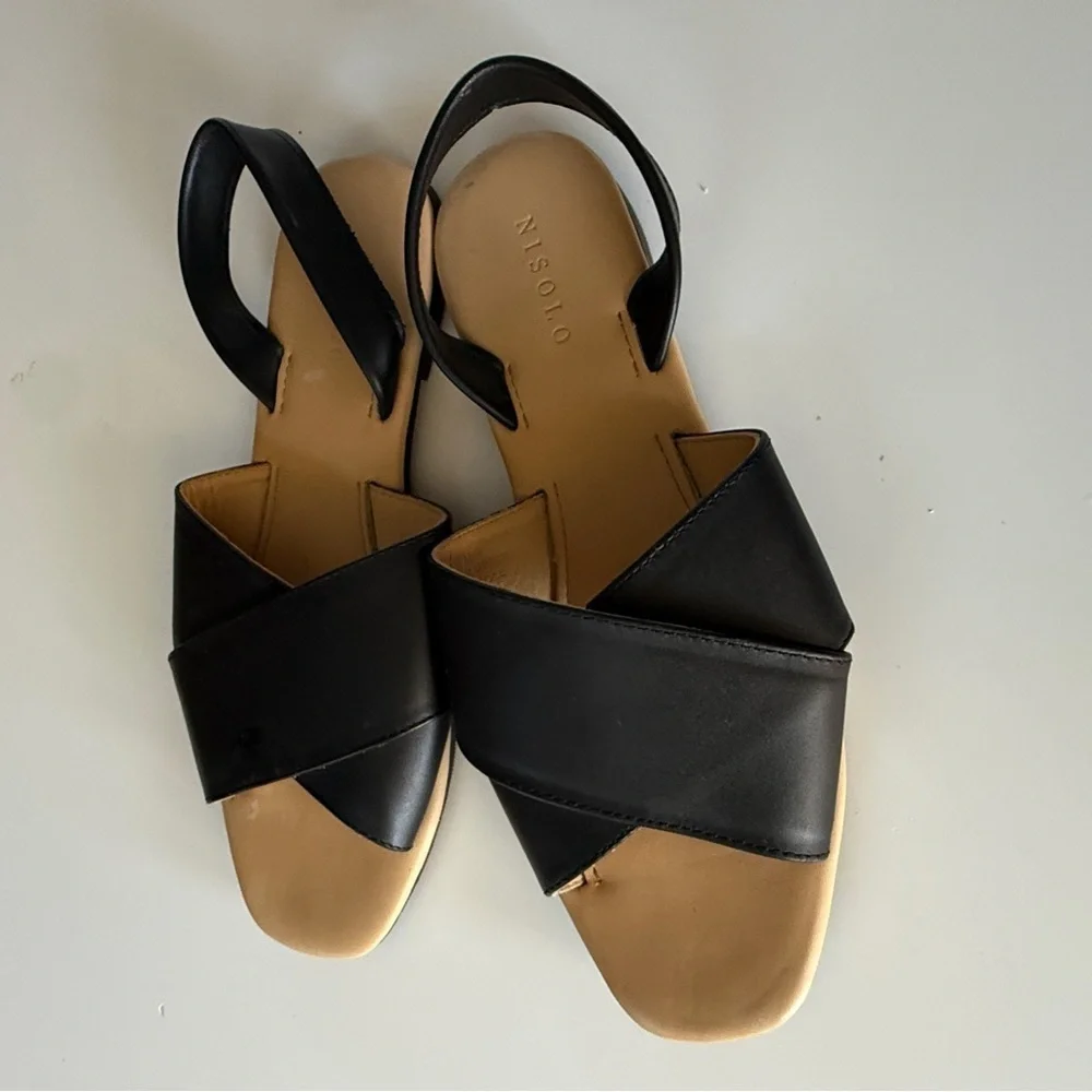 NISOLO | All-Day Cross Strap Sandal, Black, 9